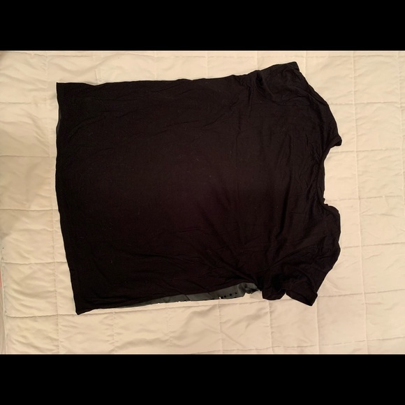 Leather Cut Out Long Tee - Picture 4 of 4